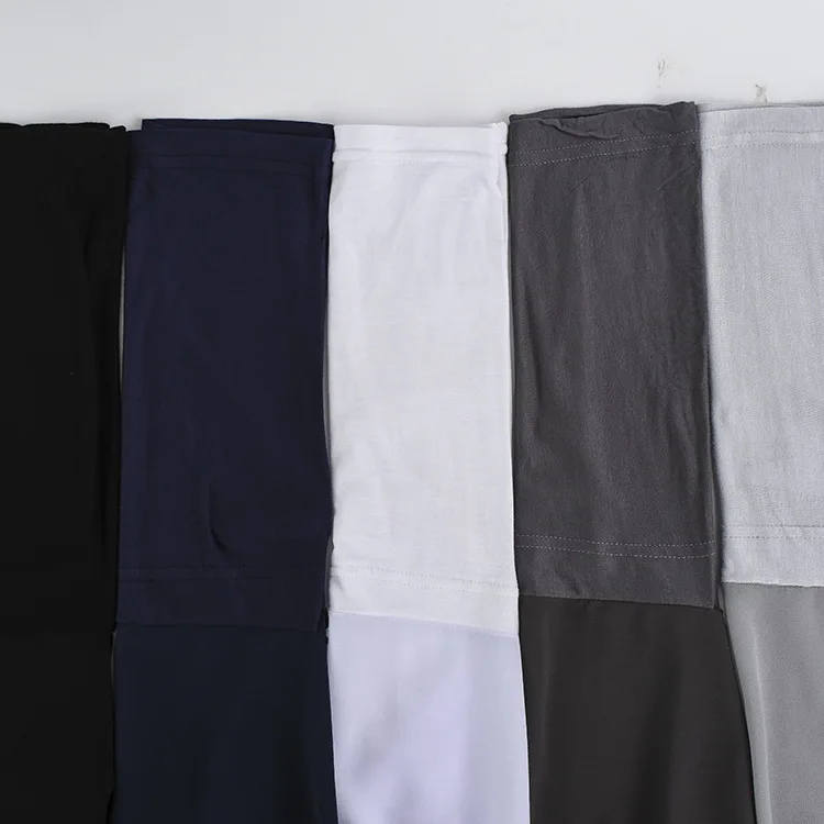 Muslim Head Scarf Women Hijab Elastic Modal Cotton Underscarf Inner Cap Solid Color Long Chiffon Shawl Headwarp Veil Bandana