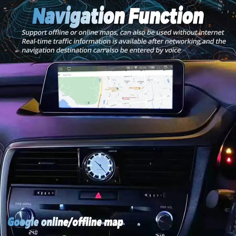 Фото Мультимедийный GPS-плеер с Android, беспроводным CarPlay, навигацией и стереосистемой, 12.3-дюймовый автомобильный радиоприемник для Lexus RX RX330 RX350 2016-2019 (RHD) №5