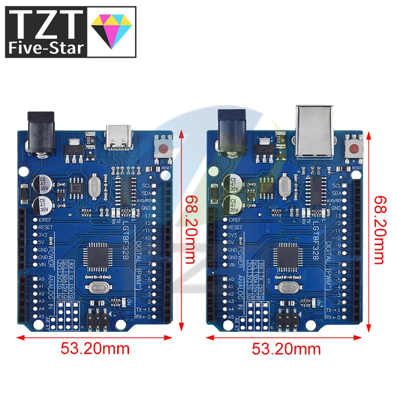 TZT LGT8F328P UNO R3 CH340G Плата розробки 16 МГц для заміни Arduino ATmega328P