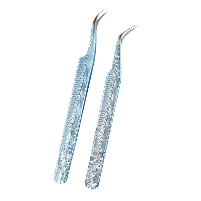 

Atublin винтажные синие снежинки Пинцет для ресниц антистатические 3D Точные профессиональные ресницы для бровей инструменты для макияжа