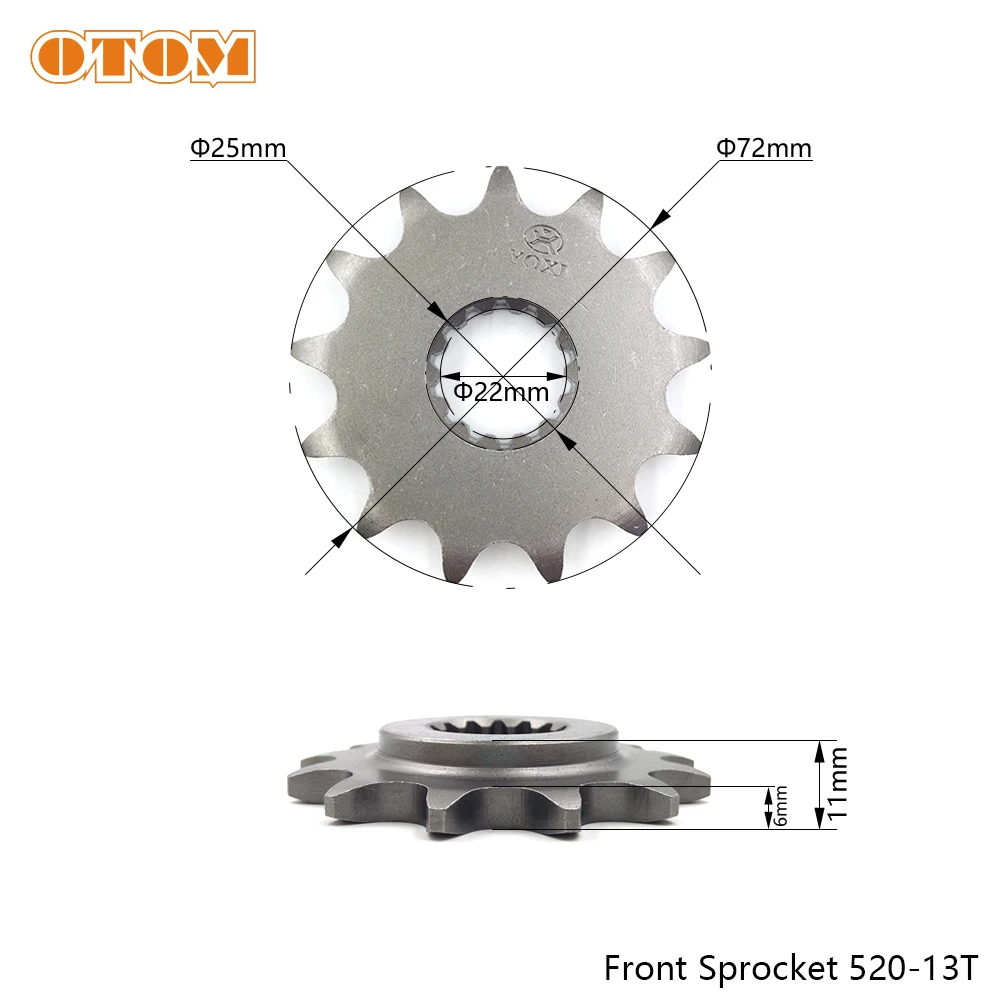 

Передняя Звездочка для мотоцикла OTOM 13T 14T 520 530, цепное колесо для велосипеда-внедорожника, эндуро для двигателя ZONGSHEN NC450 KAYO T6 ESB zs192 мм
