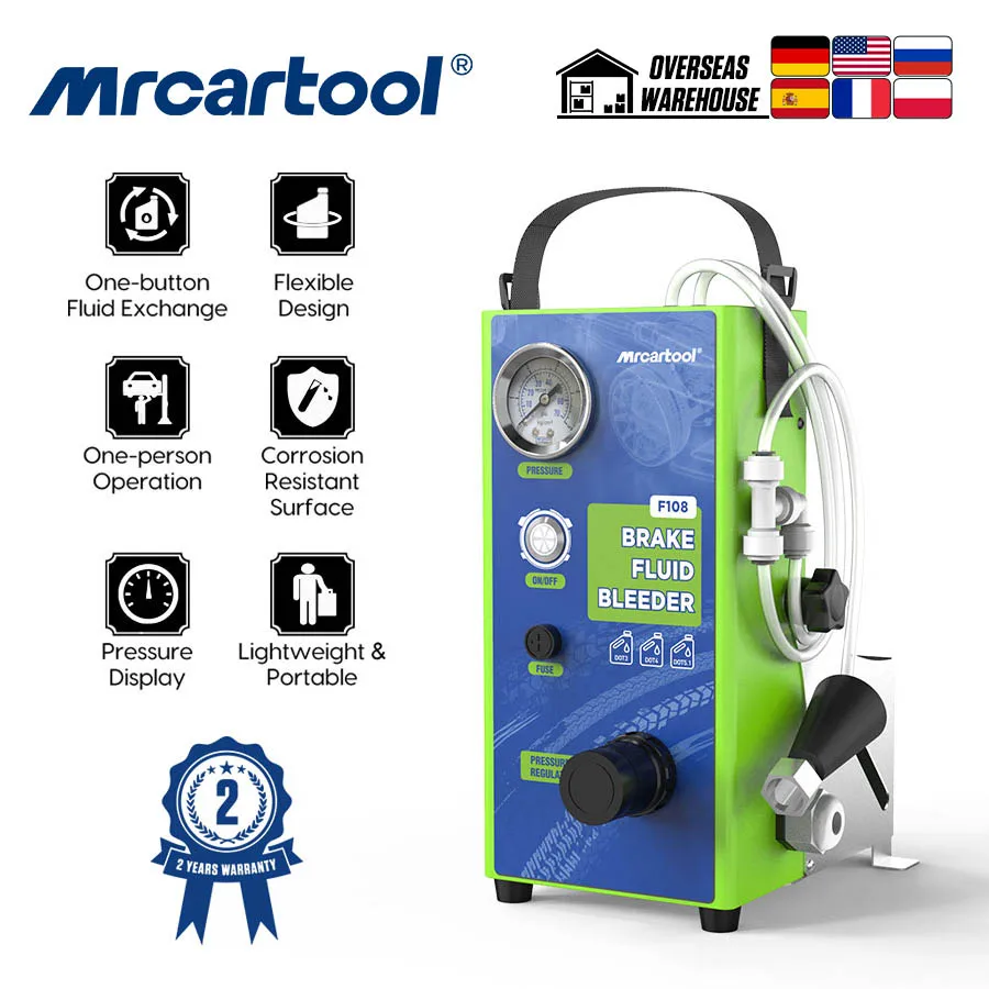 

MR CARTOOL F108 Car Brake Changer Oil Pump Machine 110V 220V Brake Bleeder Pumping Fluid Pump Tool Pulsating Brake Oil Extractor