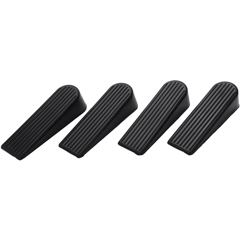 

12 Pack Door Stop Wedges, Rubber Non-Scratching Door Stoppers For Home And Office (Black)