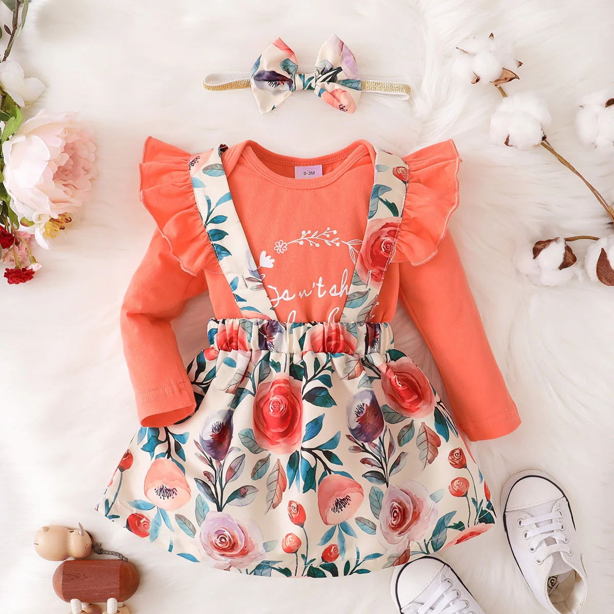 

kids cheap costume clothesGirls' spring autumn new alphabet printed long sleeved + Flower Printed suspender skirt