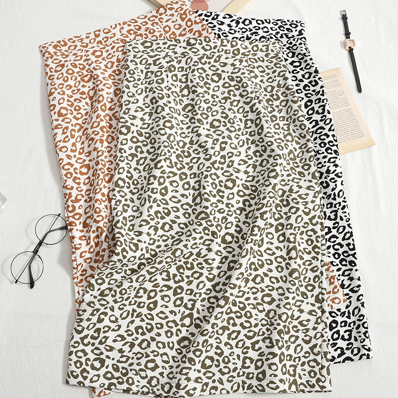 

Split leopard print skirt women's 2022 spring new temperament high waist mid-length over-the-knee wrap hip skirt