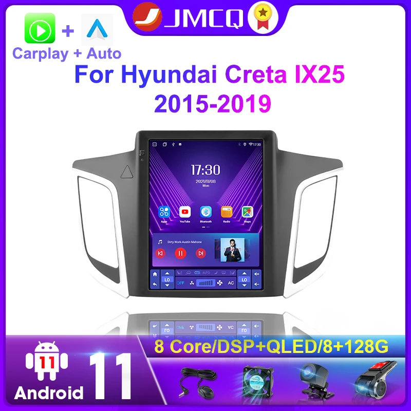Автомагнитола JMCQ 2DIN Android 11 мультимедийный видеоплеер для Hyundai Creta IX25 2015-2019