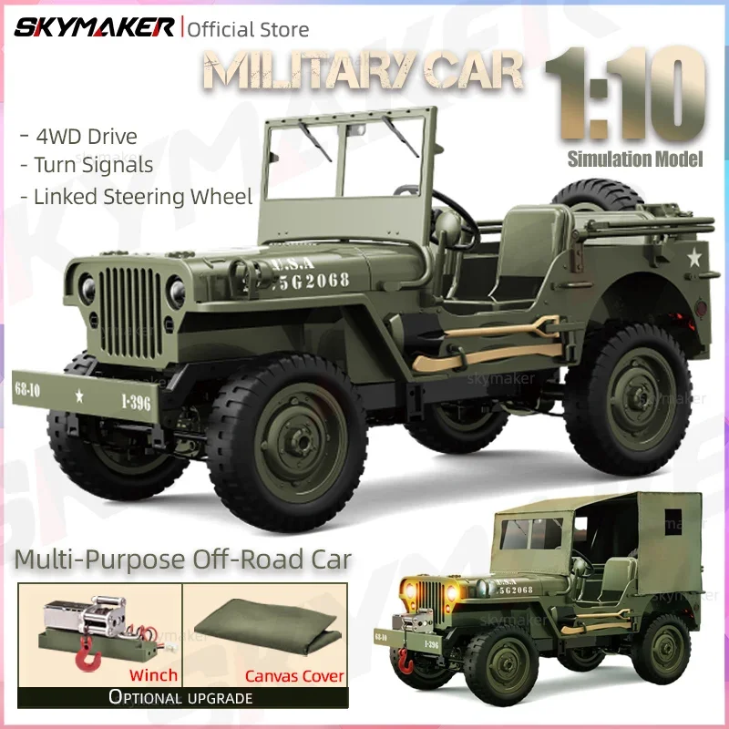 Фото JJRC C8815 1/10 Rc Car 1941 MB Scaler Willys Jeep 2,4g 4wd RTR Crawler, скалолазание, военный Радиоуправляемый грузовик, внедорожник №1