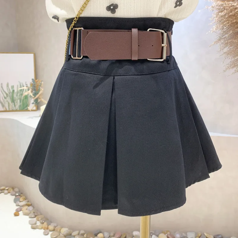 

New Women's Clothing 2022 Summer High waist thin hot girl A-line pleated fishtail skirt With belt shorts