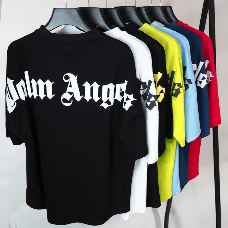 

Palm Angels 22SS Letter Logo Short Sleeve Round Neck Men Women T-Shirt, Unisex, Lovers, Couple Style, Cotton, Boyfriend Gift