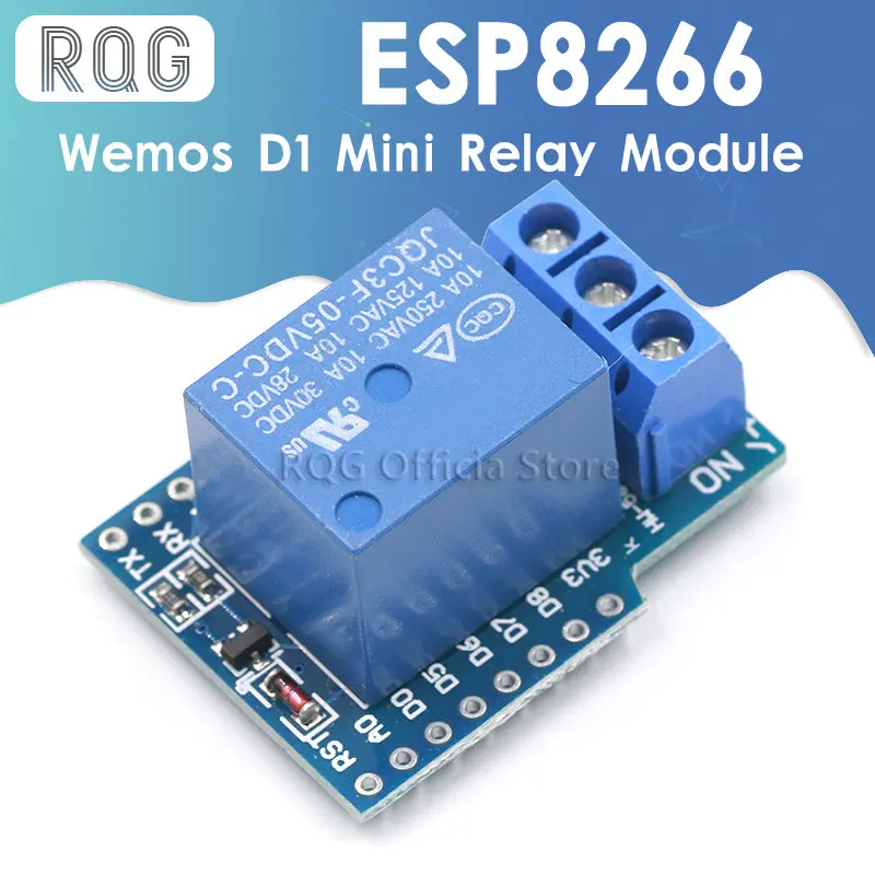 

1Set One Channel Wemos D1 Mini Relay Shield Wemos D1 Mini Relay Module ESP8266 Development Board 1 channel