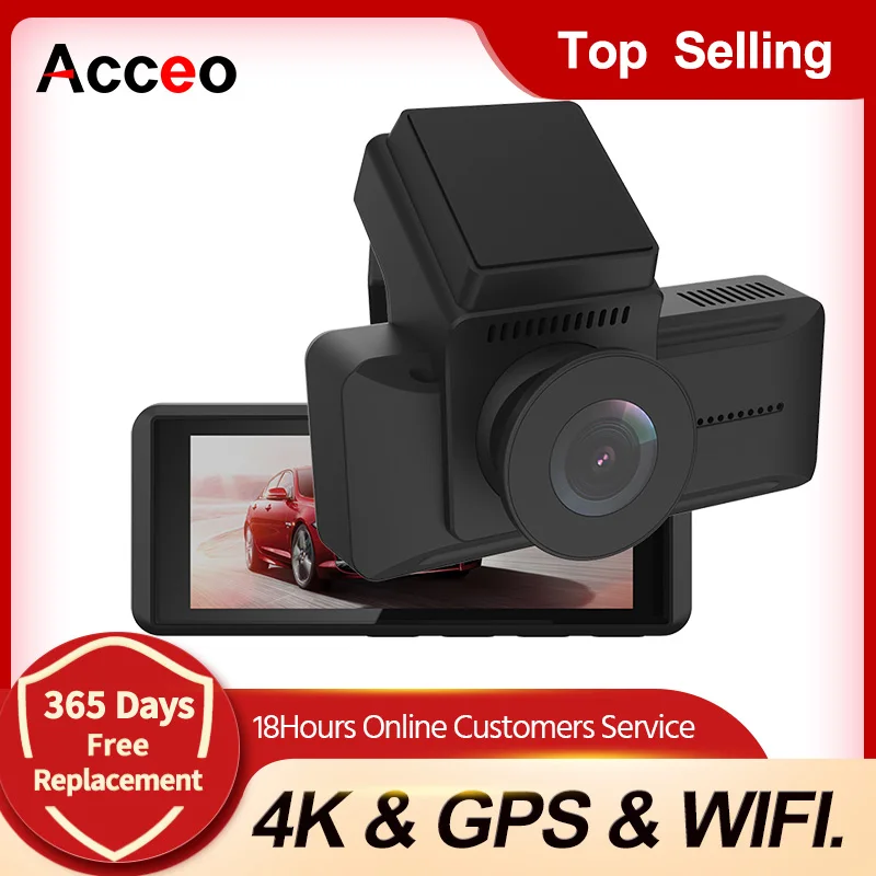 

Видеорегистратор Acceo B11P 4K, 3,16 дюйма, 2160P, ночное видение