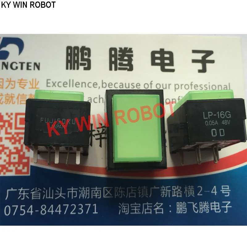 

1PCS Original Japanese FUJISOKU LP-16G LP1W-16G-559 touch switch 19*15 with light reset button green light LED