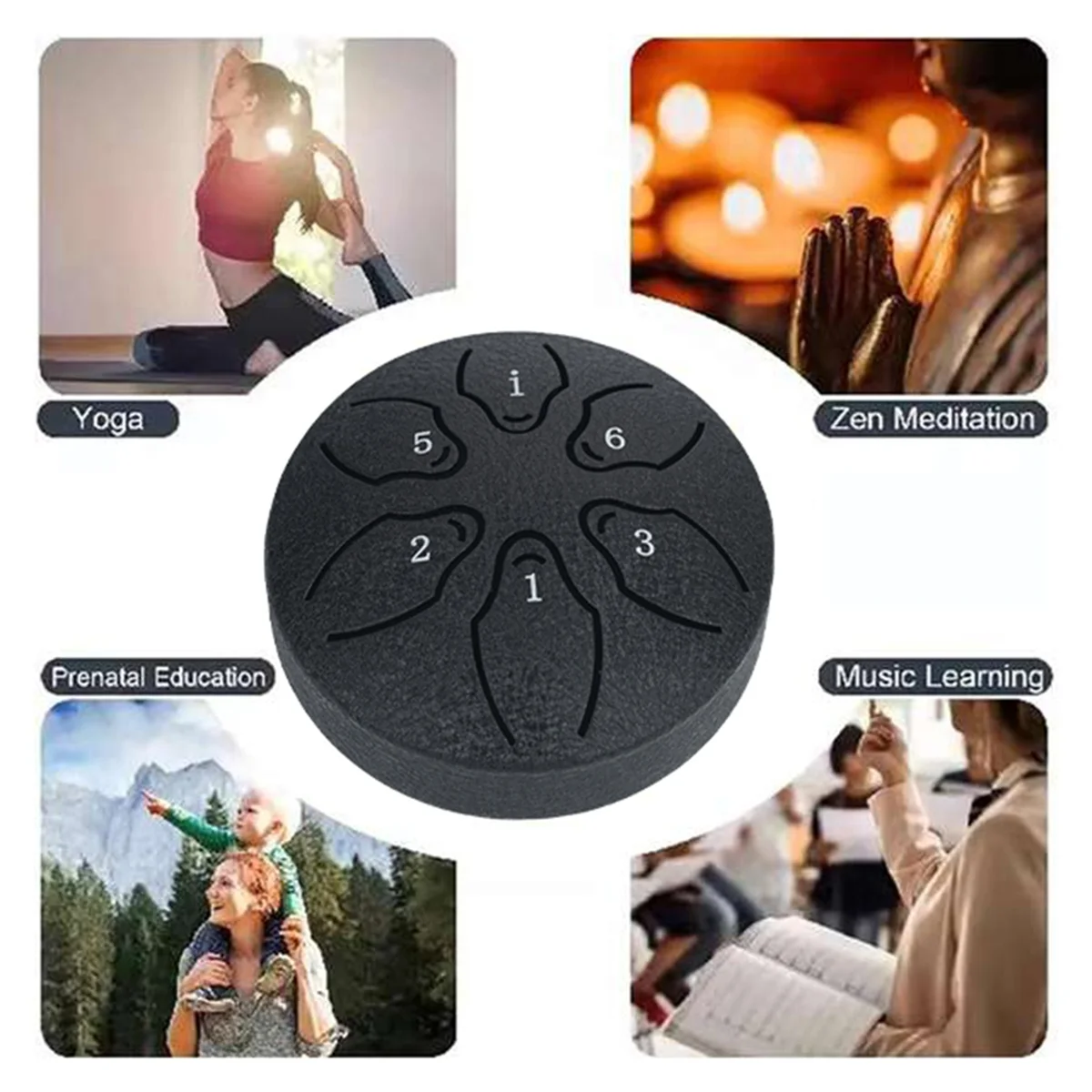 Дождь-барабан для внешней стальной барабан языка 6 заметок 3 дюйма чакра