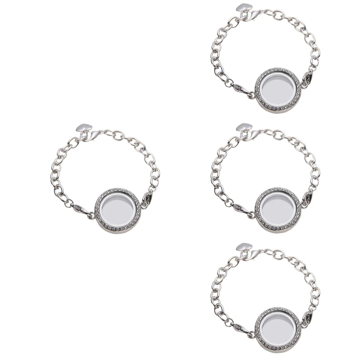 4 шт. медальон с кристаллами живой памяти браслет ювелирные изделия для плавающих