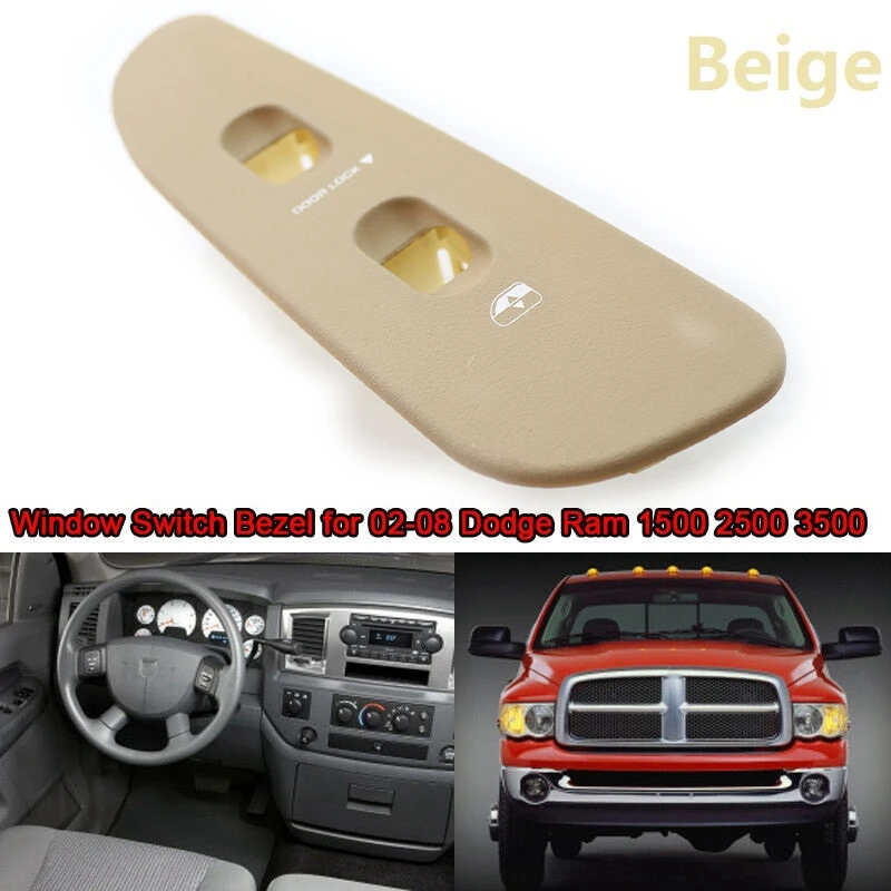 

Window Switch Bezel for Dodge Ram - Replaces 5HZ72XDVAC 5HZ72XDVAB Passenger Side Front Right Door Armrest Panel Beige