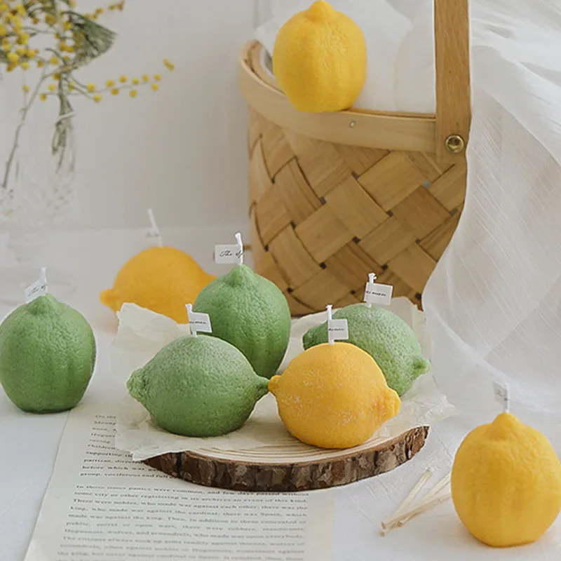 

3D Aromatherapy Candle Creative Orange Lemon Cheese Soybean Candle Party Gift Decoration Candle Making