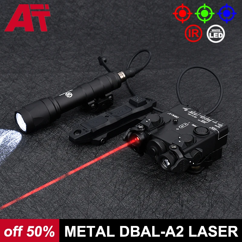 Металлическая лазерная указка DBAL A2 с тактическим фонариком M300A мини-разведчик