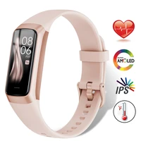 smart band bracelet for women 1 1 color amoled screen heart rate fitness tracker blood pressure waterproof sport smartband new