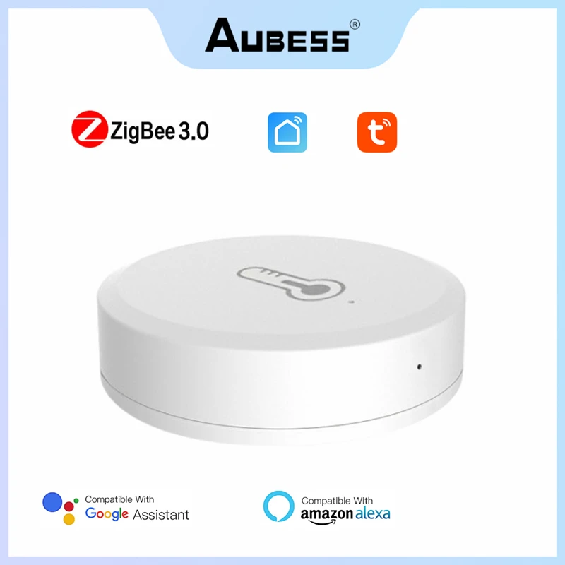 

Датчик температуры и влажности Tuya ZigBee, умный дом с управлением через приложение, работает с Amazon Alexa Google Home