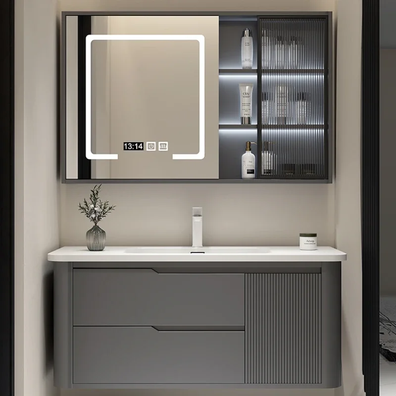 Space Saving Bathroom Cabinet Wooden Furniture Towel Narrow Column Multipurpose Double Washbasin Floor Corner Mirrors Kast