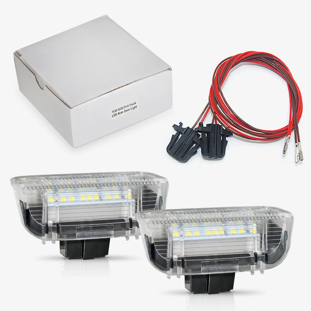 

2 шт., светодиодные лампы-проекторы для двери автомобиля VW Passat Tiguan Touareg Golf Jetta Sharan Scirocco EOS