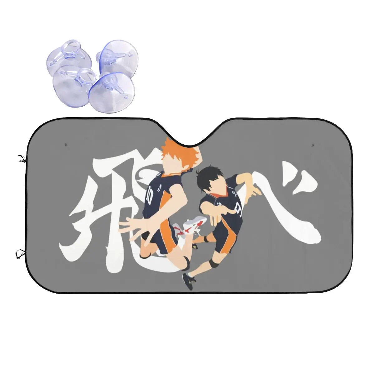 

Anime Haikyuu Funny Windshield Sunshade 76x140cm Hinata Kageyama Aluminium Foil Sun Visor UV Protector