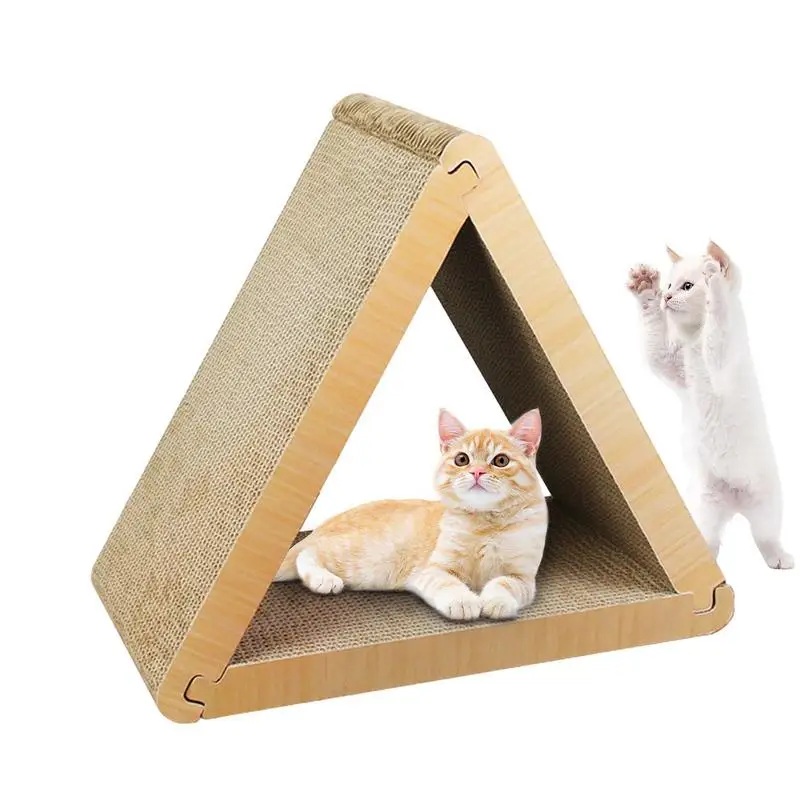

Когтеточка для кошек треугольная из гофрированного картона с 6 сторон декоративные забавные игрушки для кошек для балкона спальни игровой комнаты котенок