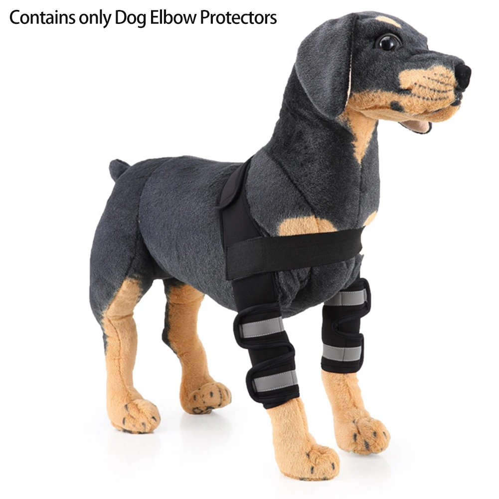 

1pair Soft Sleeve Reflective Strip Sprain Breathable Stability Support Brace Dog Elbow Protector Pain Relief For Injury