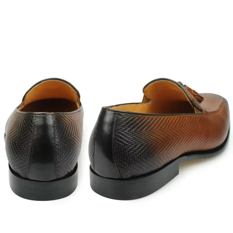 Повседневная офисная обувь с кисточками верхний слой из коровьей кожи мужские