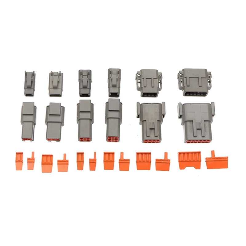 

606Pcs DTM Waterproof Wire Connector Kit DTM06-2/3/4/6/8/12S DTM04-2/3/4/6/8/12P Automotive Sealed Plug