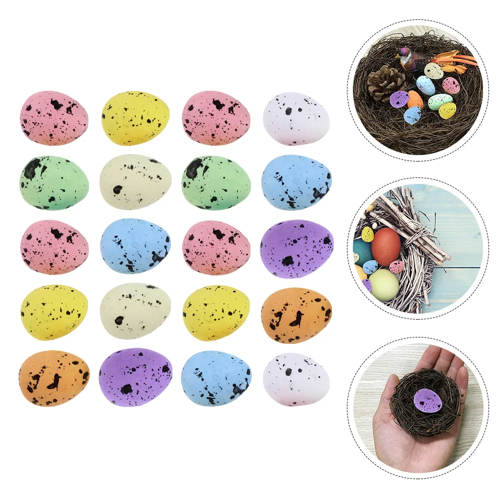 

100pcs Creative Easter Foams Egg Decors Festival Scene Decors Easter Adornments