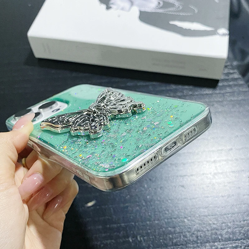 Милый Блестящий силиконовый чехол с бабочками для Xiaomi Redmi Note 13 12 11 10 9 Pro Mi 14 T