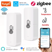 tuya wifi zigbee temperature and humidity sensor indoor hygrometer controller smart home app monitoring for alexa google home