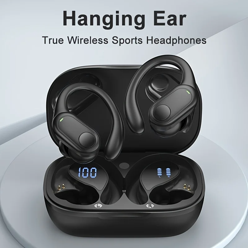 

TWS BT 5.3 Earphones WIth Mic Wireless Headphones HiFi Stereo Ear Hook Earbuds Noise Reduction Waterproof Headsets