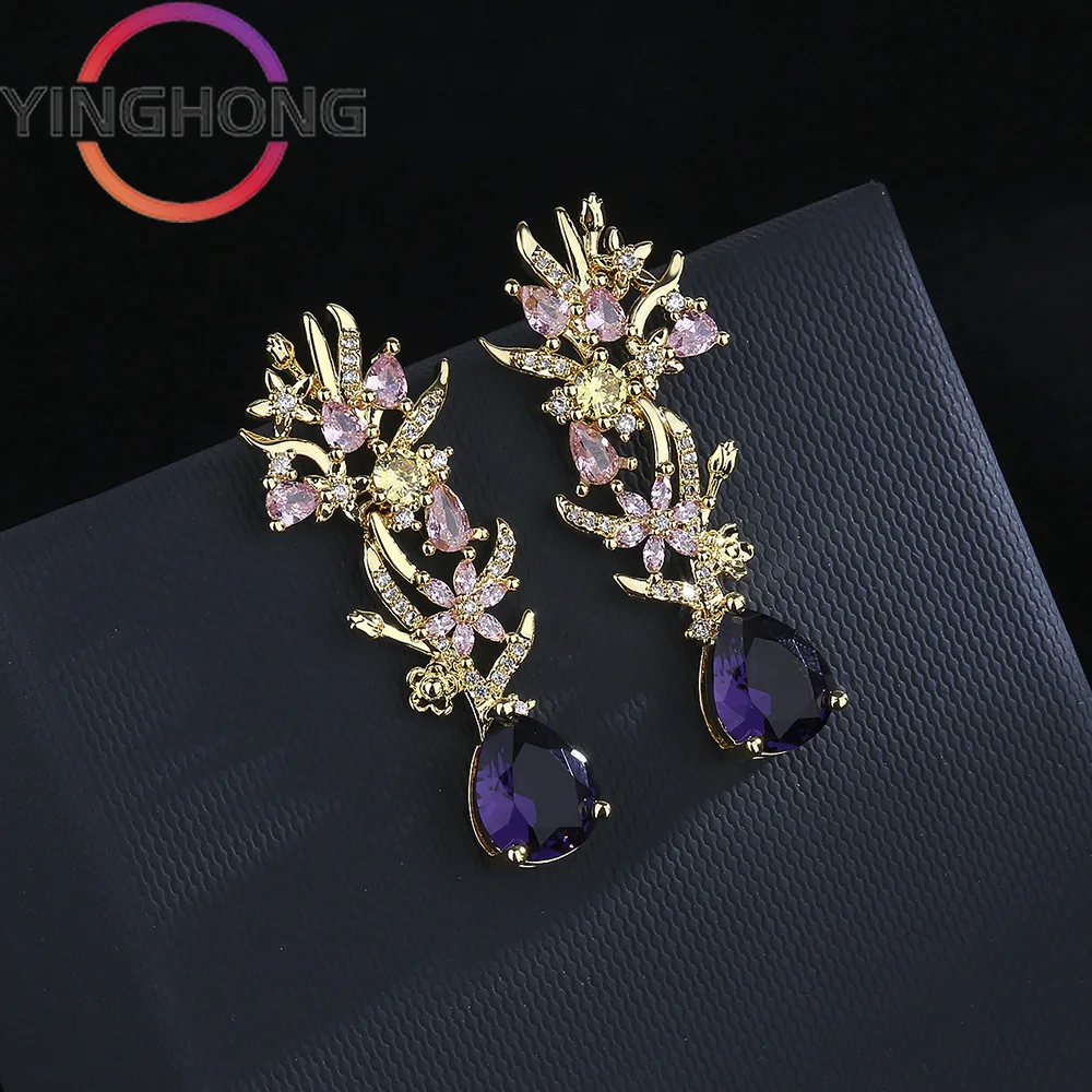 

QueXiang 2023 New S925 Sterling Silver Hollow Full Diamond Flower Earrings for Women's Jewelry Fashion Luxury Exquisite Gift