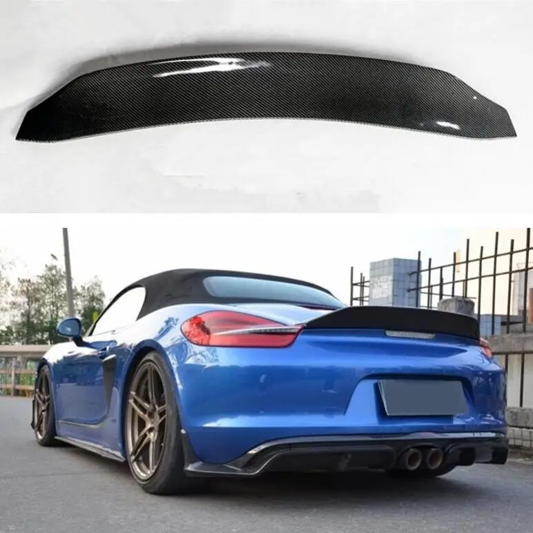 

CARBON FIBER REAR WING TRUNK LIP SPOILER FOR Porsche Cayman Boxster 981 2013 2014 2015 2016 Year