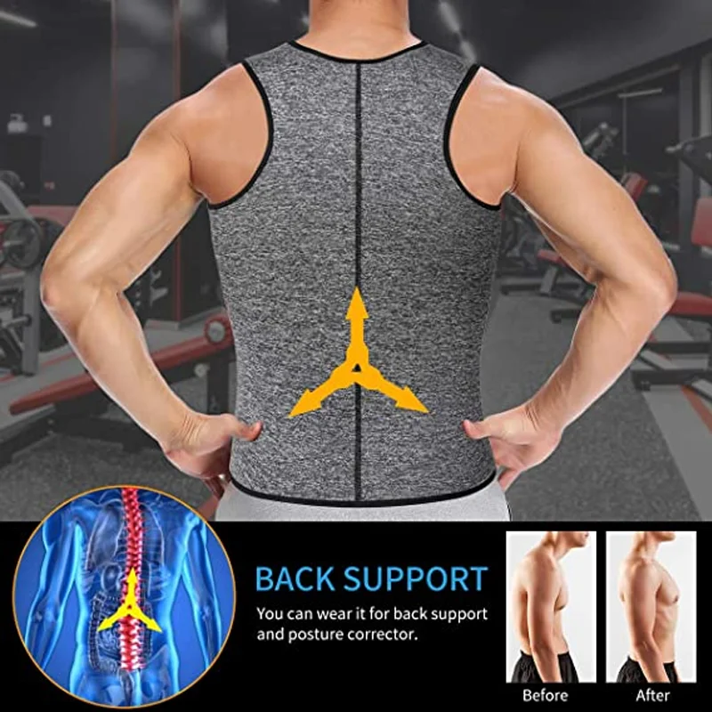 Weight Loss Shirt Sauna Fat Burner Workout Tank Tops Men Body Shaper Waist Trainer Girdle Abdomen Sweat Vest Slimming Underwear