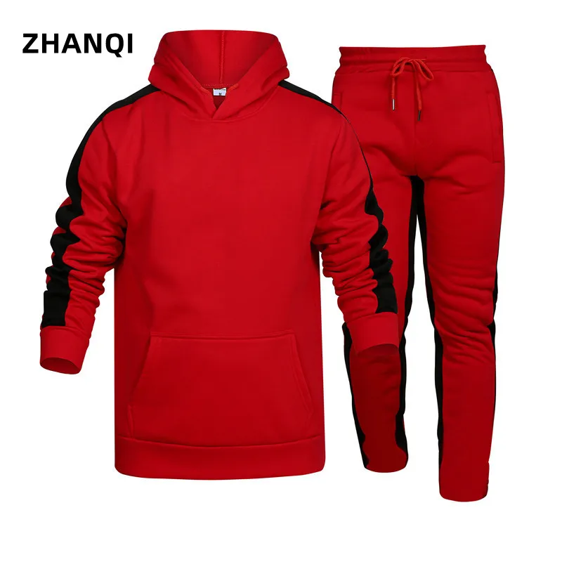 

Men Run Tracksuit Pants Jogging Suit 2 Pcs Tracksuit Autumn Winter Outfits Sportswear Running Sweatsuit Loose Fit Clothes Male