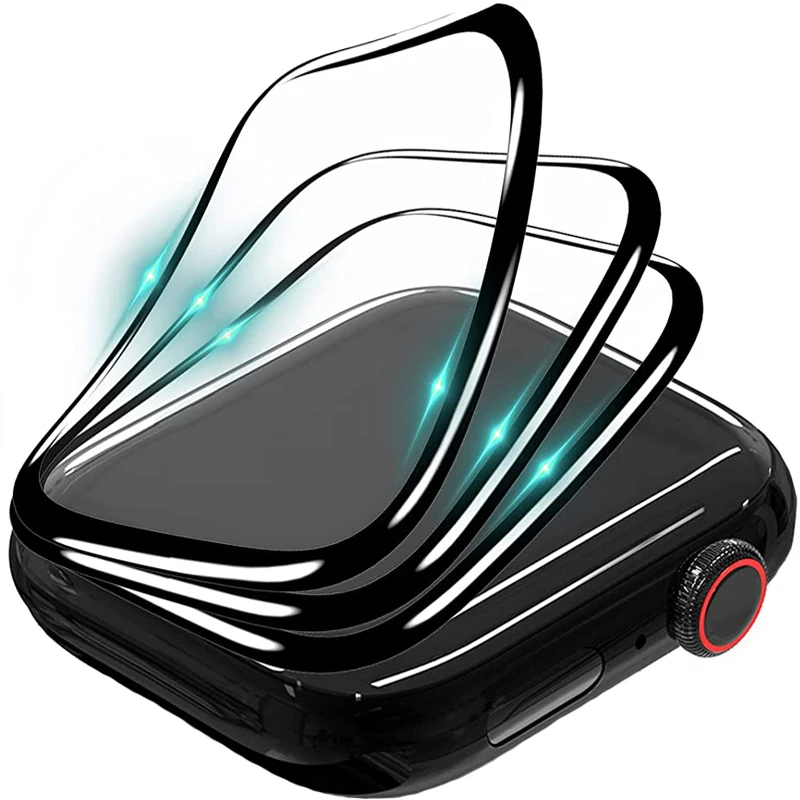 طبقة حماية لساعة أبل 44 مللي متر 45 مللي متر 40 مللي متر 41 مللي متر 49 مللي متر 42 38 مللي متر واقيات شاشة منحنية iwatch سلسلة 8 7 SE 9 Ultra 10 42/46 مللي متر