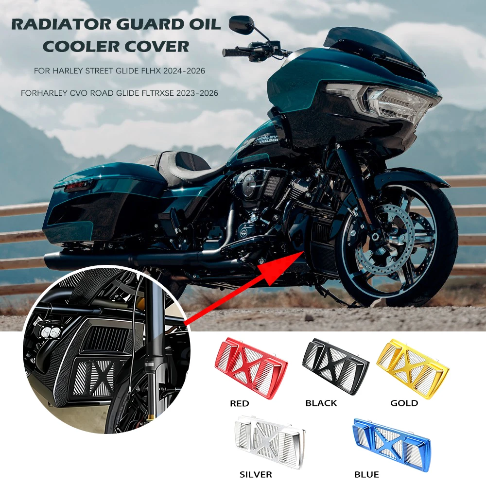 Фото Новые аксессуары для Harley Street Glide Ultra FLHXU 2025-2026: Защита радиатора и крышка масляного охладителя для Harley Road Glide FLTRX 2024 №1