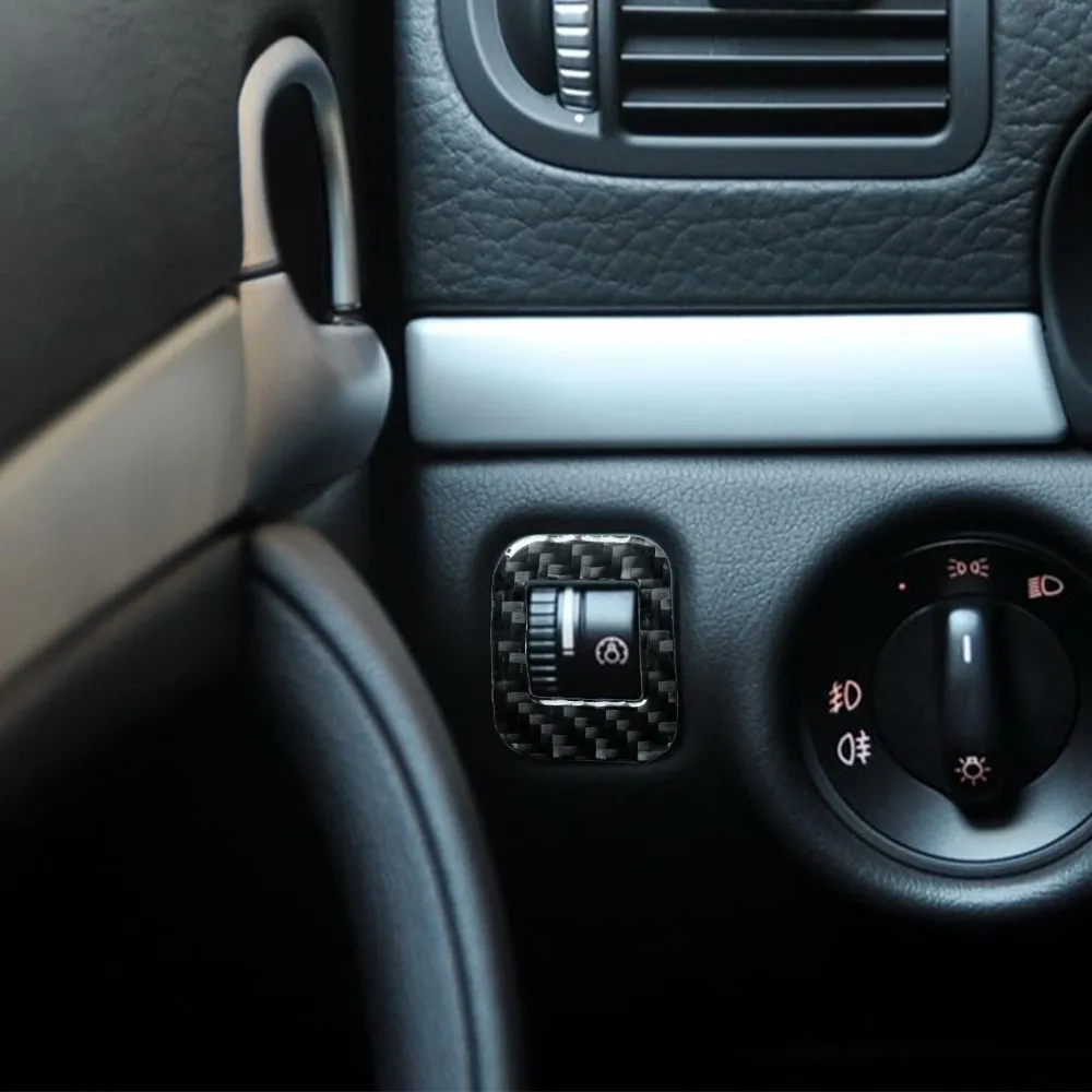 

Car Accessories Carbon Fiber Control of Shallow Light Balck Stickers Decorative For Porsche Cayenne Sport SUV 2003-2010