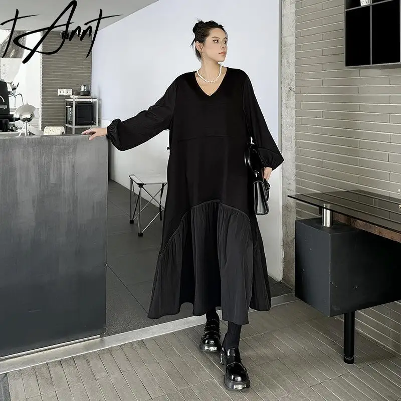 GetSpring женское платье 2024 осеннее темпераментное универсальное лоскутное с