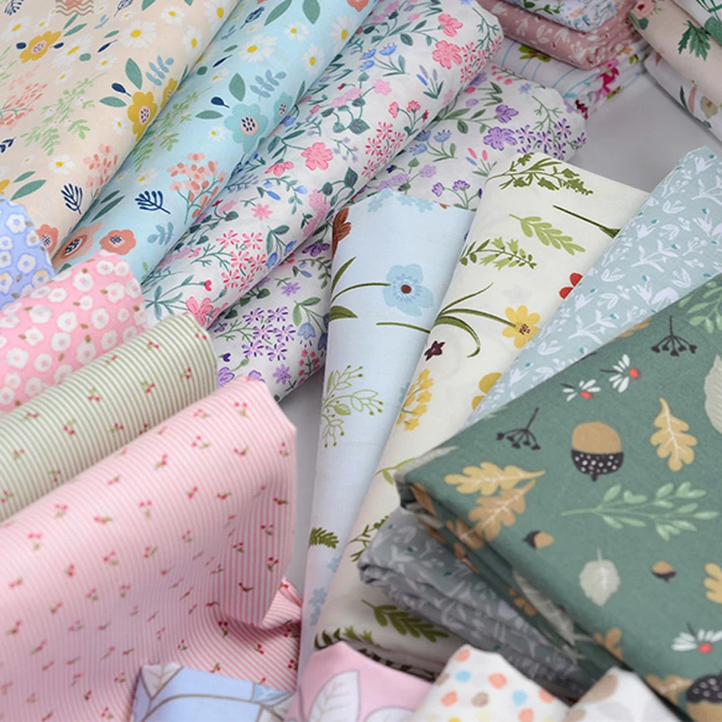 

printed cotton twill quilted fabric bedding baby sheet flower DIY sewing accessories half meter