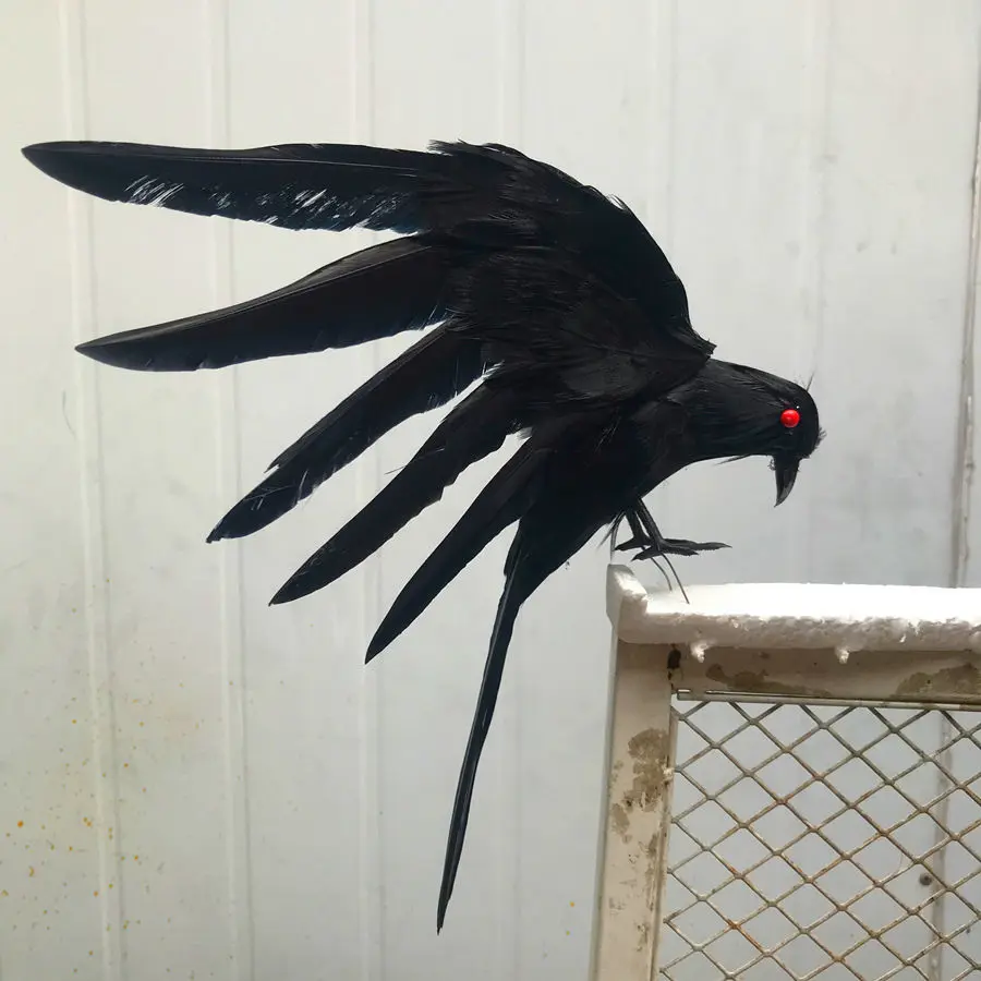 

Искусственная ворона, большое украшение для сада, украшение на Хэллоуин, украшение для сцены, украшение, перо, ремесла, ворона, искусственна...