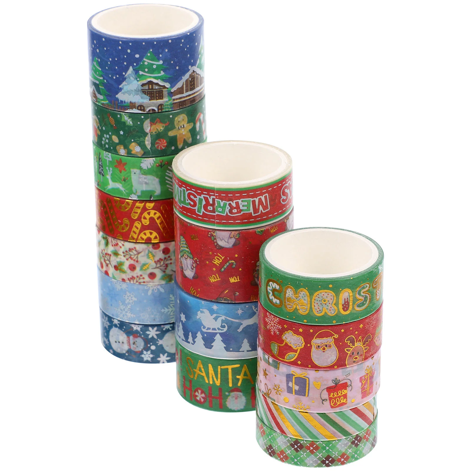 

16 Rolls Christmas Washi Tape Decorative Printing Thin Tapes Crafts Supplies Cartoon Stickers Scrapbook DIY