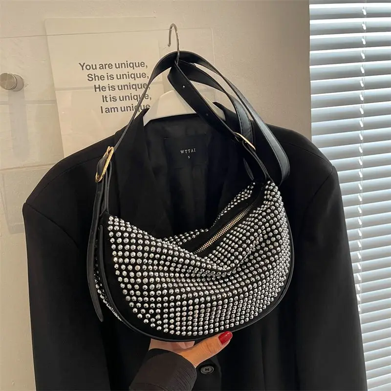 

Luxury Diamond Hobo Shoulder Bags Pu Leather Cheap Women Handbags Fashion Women Messenger Bags Ladies Small Tote Crossbody Bags