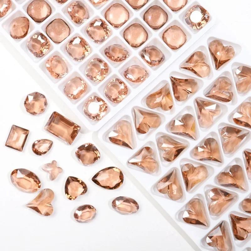 Осень/зима дизайн ногтей с бриллиантами Maillard Coco коричневый квадратный