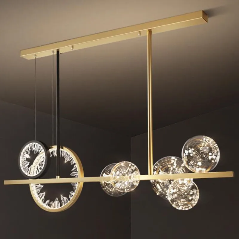 

2022 Novelty Modern Luxury Ceiling Chandelier Led Gypsophila Glass Bubble Gold Lighting Table Bar Kitchen Hanging Lights
