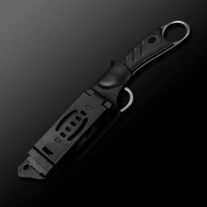 Защитный фиксированный нож DICORIA DC53 лезвие ручка из льна и мекарты тактический для