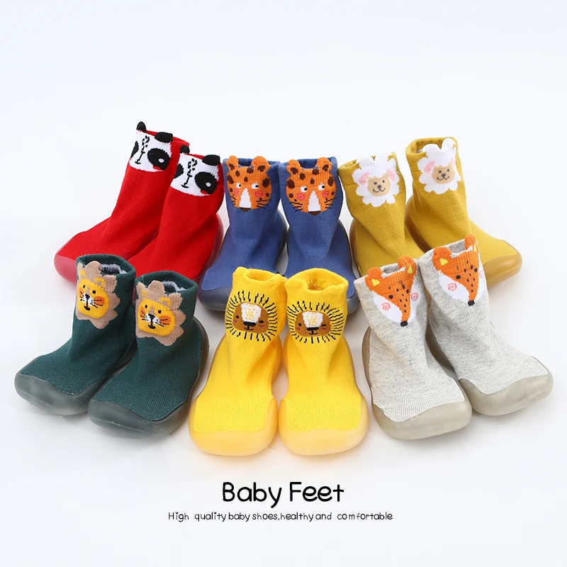 

Cute Baby boy Sock Shoes Soft Sole Animal Cute Shoes Newborn Toddler Cartoon Animal Rubber Shoes Infant Girls First Walker